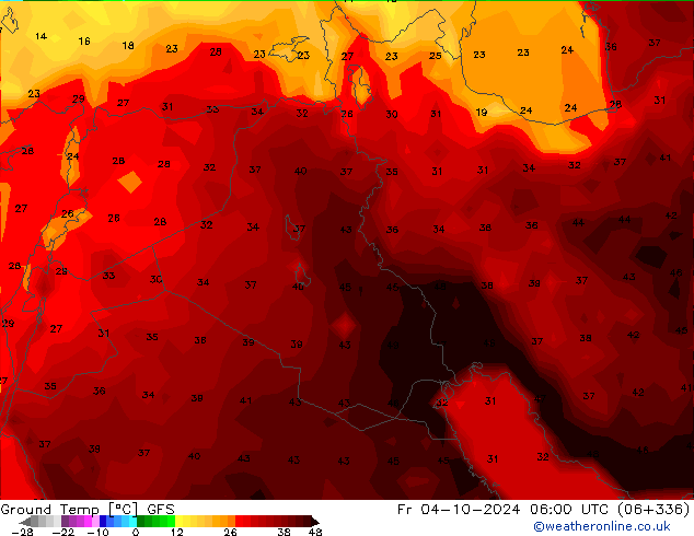 Ground Temp GFS Fr 04.10.2024 06 UTC