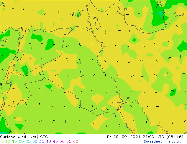 Surface wind GFS Fr 20.09.2024 21 UTC