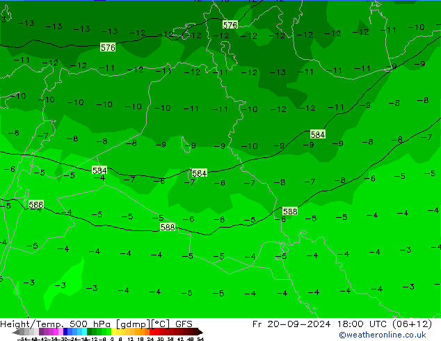 Height/Temp. 500 hPa GFS Fr 20.09.2024 18 UTC