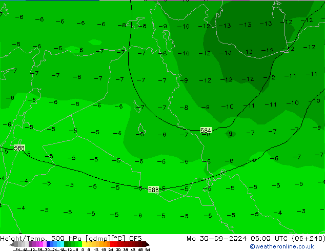 Z500/Rain (+SLP)/Z850 GFS Mo 30.09.2024 06 UTC