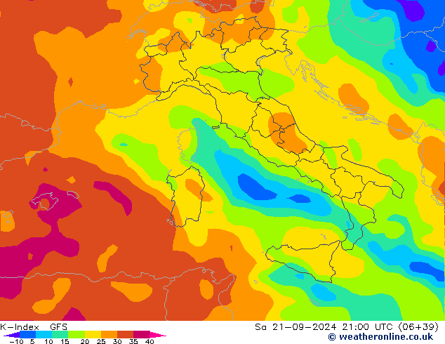 K-Index GFS  21.09.2024 21 UTC