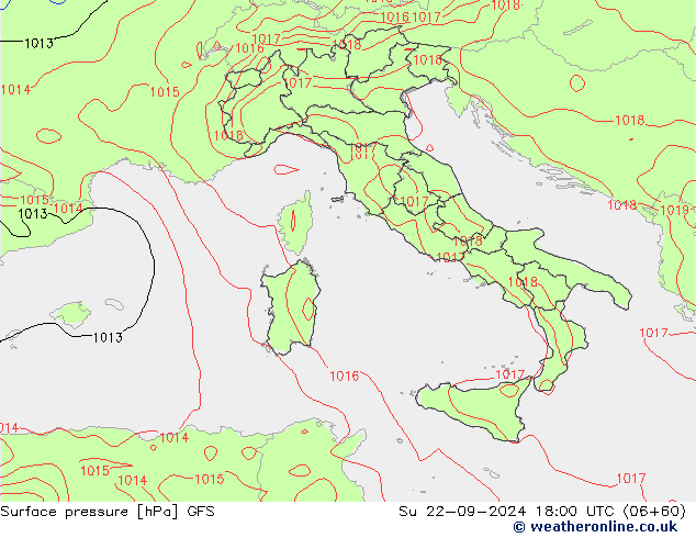 GFS: Dom 22.09.2024 18 UTC