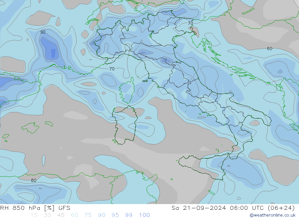 RV 850 hPa GFS za 21.09.2024 06 UTC