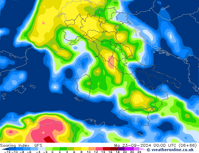 Soaring Index GFS Mo 23.09.2024 00 UTC