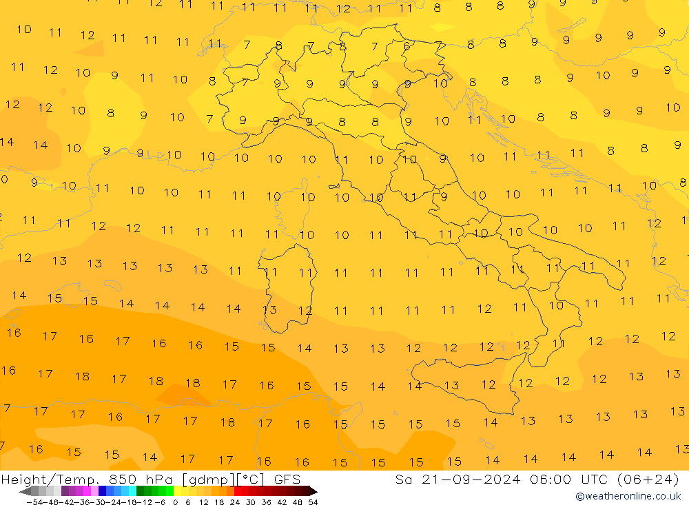 Z500/Rain (+SLP)/Z850 GFS Sa 21.09.2024 06 UTC