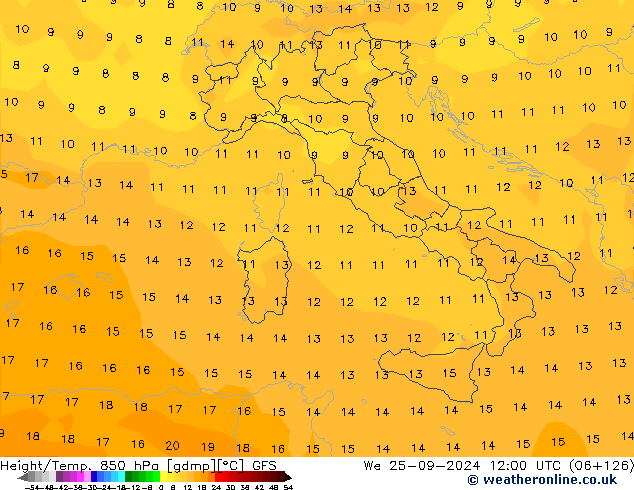 Z500/Regen(+SLP)/Z850 GFS wo 25.09.2024 12 UTC