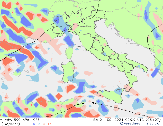 V-Adv. 500 hPa GFS  21.09.2024 09 UTC