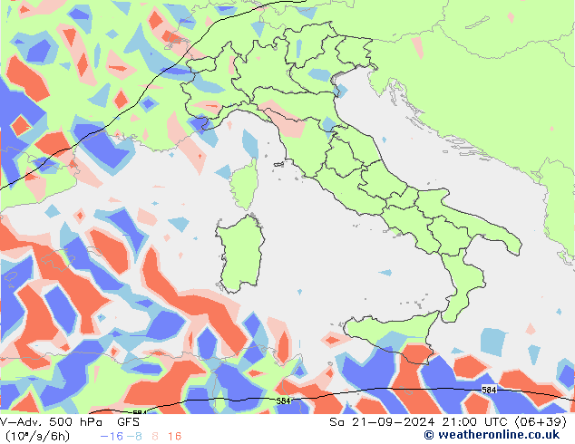 V-Adv. 500 hPa GFS  21.09.2024 21 UTC