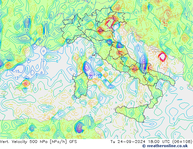 Vert. Velocity 500 hPa GFS mar 24.09.2024 18 UTC