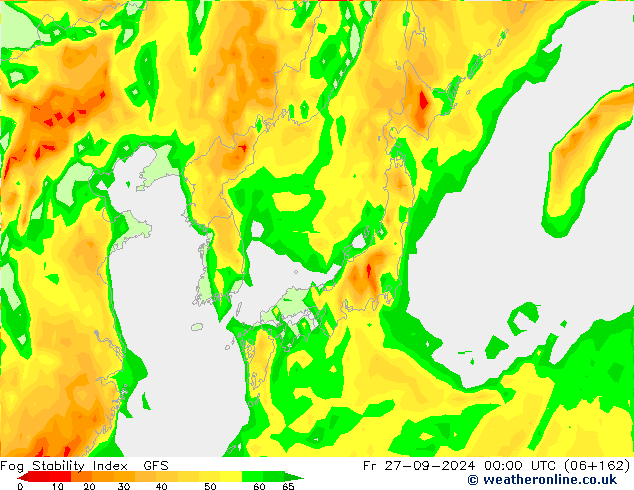 Fog Stability Index GFS pt. 27.09.2024 00 UTC