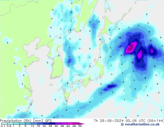 Z500/Yağmur (+YB)/Z850 GFS Per 26.09.2024 06 UTC