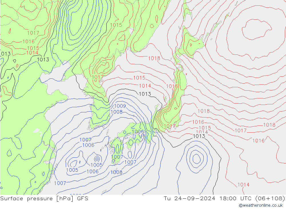 Surface pressure GFS September 2024