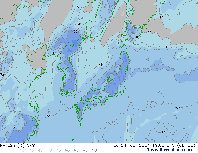 RH 2m GFS Sa 21.09.2024 18 UTC