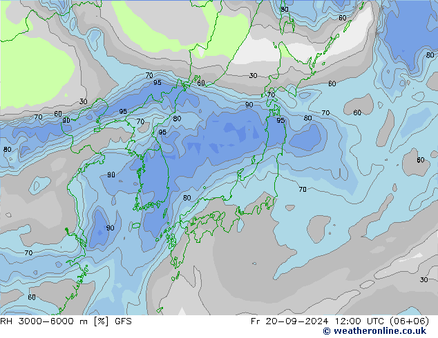 RH 3000-6000 m GFS Fr 20.09.2024 12 UTC