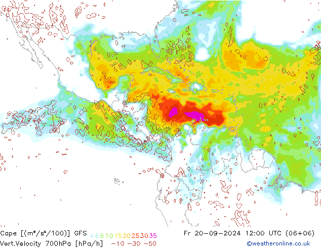 Cape GFS пт 20.09.2024 12 UTC