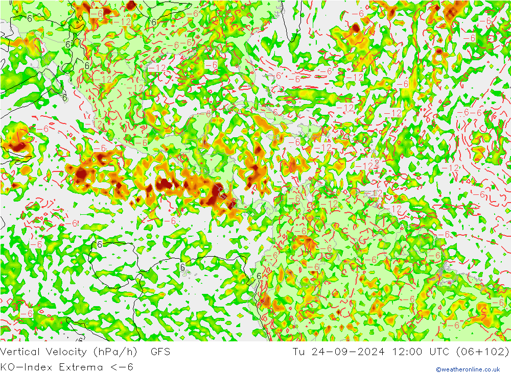 Convection-Index GFS Tu 24.09.2024 12 UTC