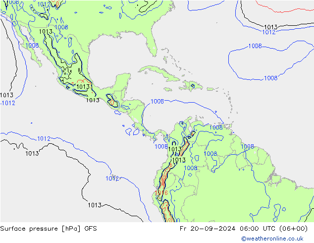 pression de l'air GFS ven 20.09.2024 06 UTC