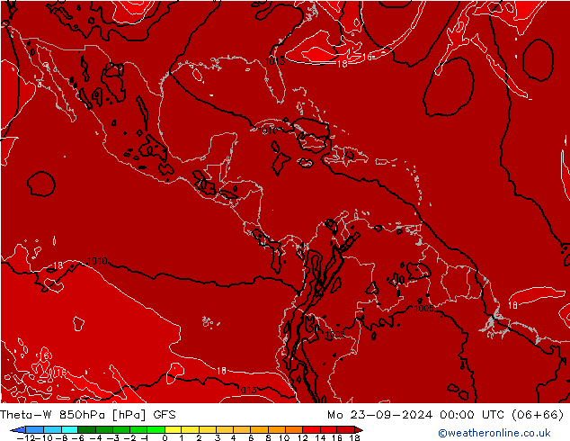 Theta-W 850hPa GFS lun 23.09.2024 00 UTC