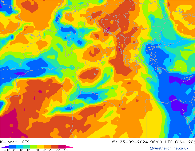 K-Index GFS We 25.09.2024 06 UTC