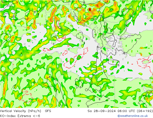 Konveksiyon - İndeks GFS Cts 28.09.2024 06 UTC