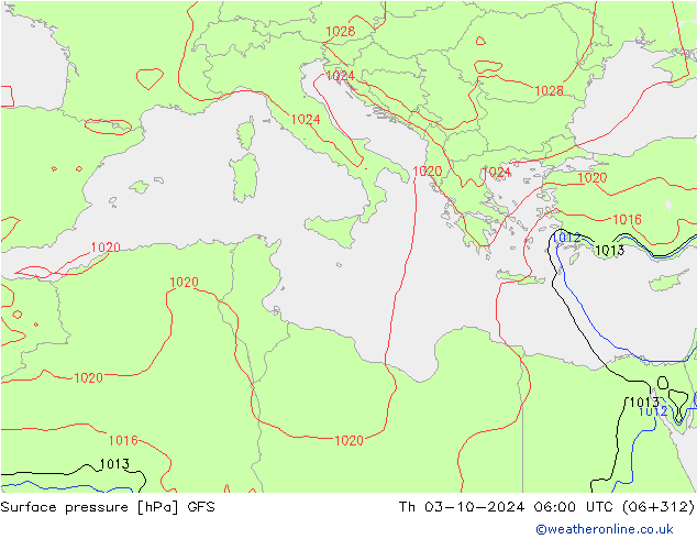 GFS: jue 03.10.2024 06 UTC