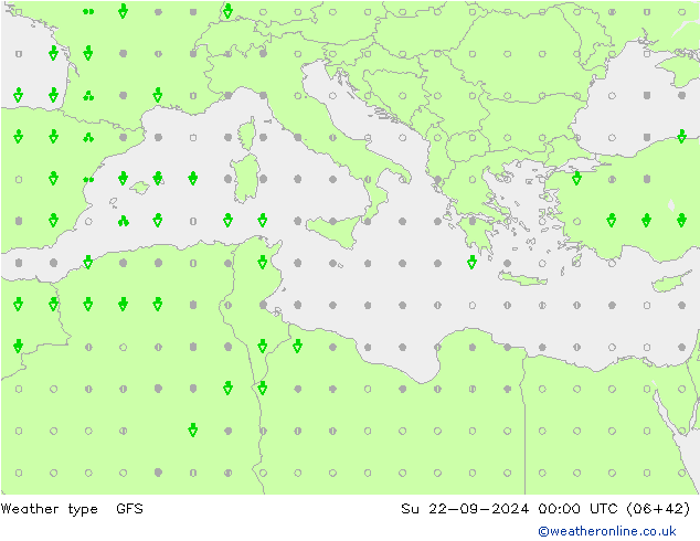 rodzaj opadu GFS nie. 22.09.2024 00 UTC