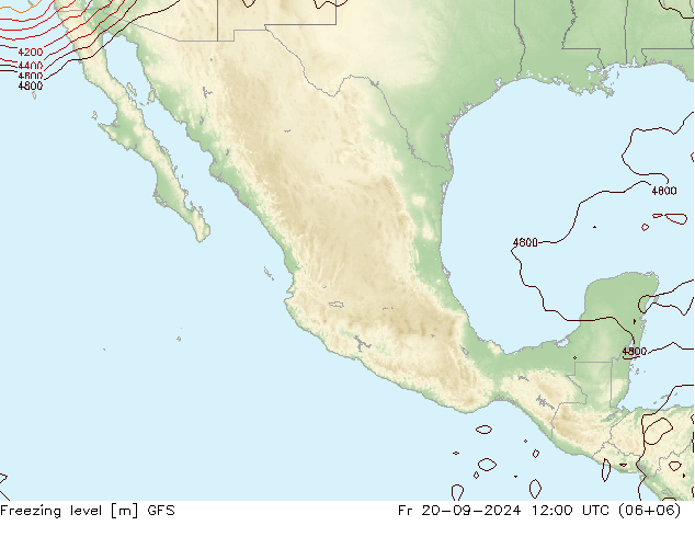 Freezing level GFS vie 20.09.2024 12 UTC