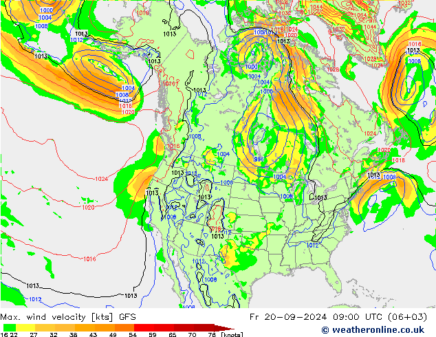 Windböen GFS Fr 20.09.2024 09 UTC