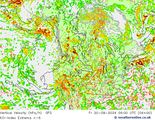 Convection-Index GFS Fr 20.09.2024 06 UTC