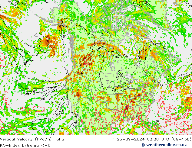 Convection-Index GFS czw. 26.09.2024 00 UTC