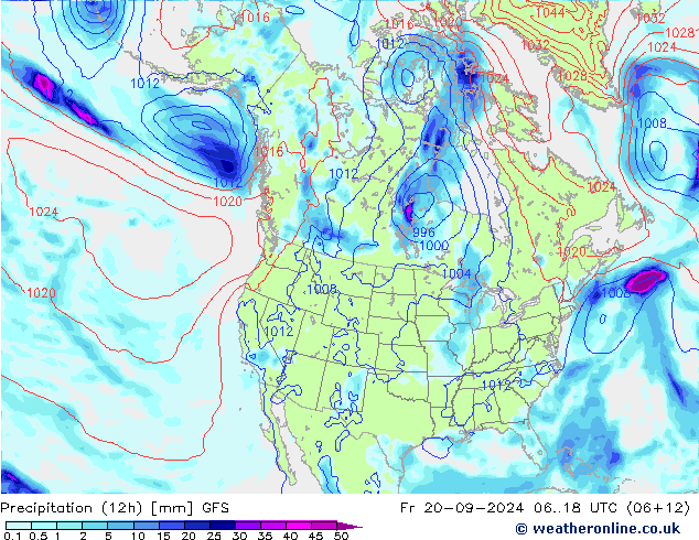 opad (12h) GFS pt. 20.09.2024 18 UTC