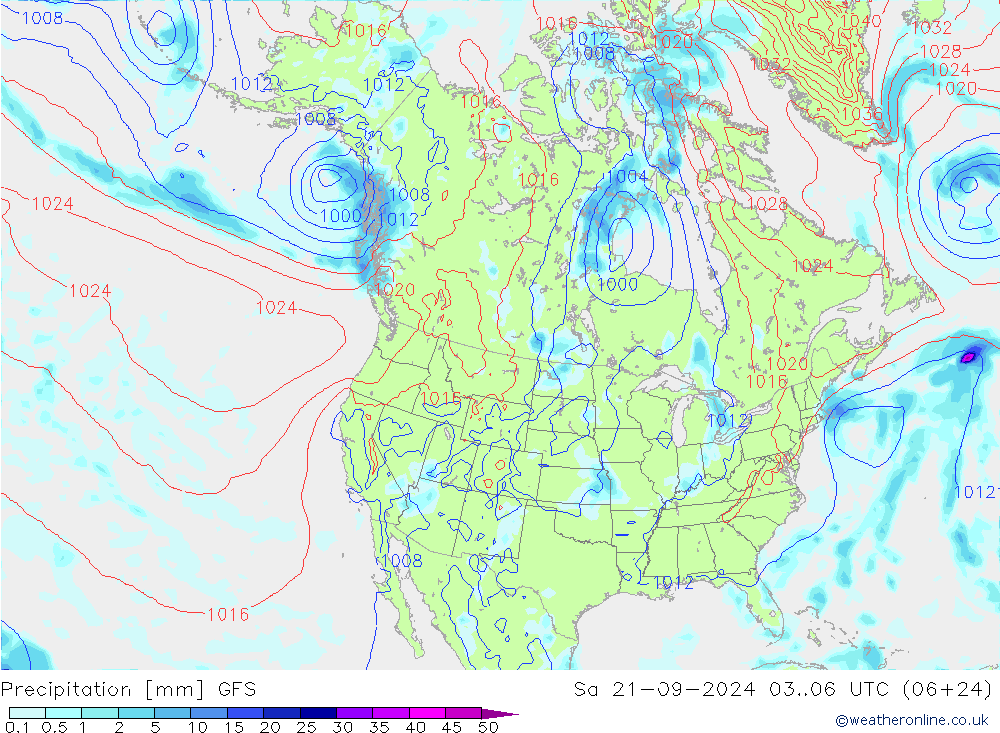 Précipitation GFS sam 21.09.2024 06 UTC