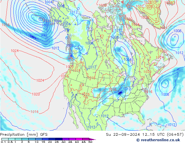 Precipitazione GFS dom 22.09.2024 15 UTC