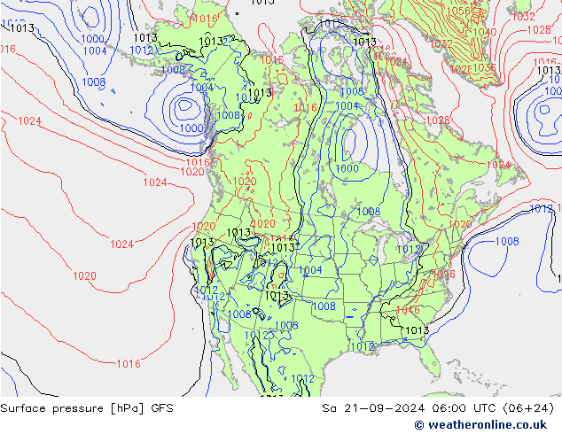 Bodendruck GFS Sa 21.09.2024 06 UTC