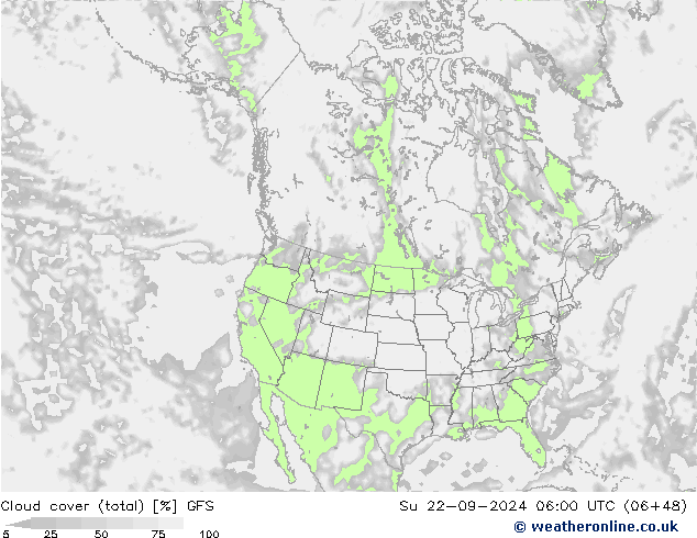 Wolken (gesamt) GFS So 22.09.2024 06 UTC