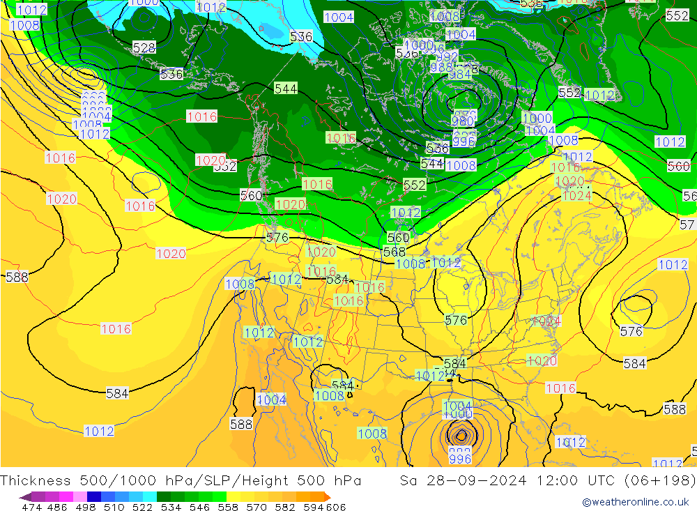 Thck 500-1000hPa GFS So 28.09.2024 12 UTC