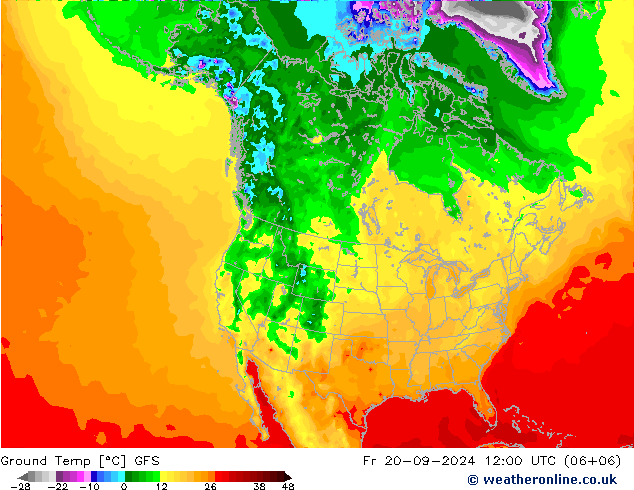 Temp GFS ven 20.09.2024 12 UTC