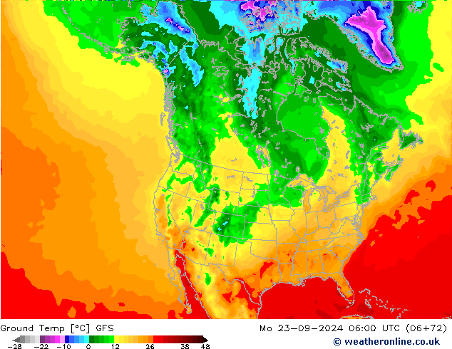 Ground Temp GFS Mo 23.09.2024 06 UTC