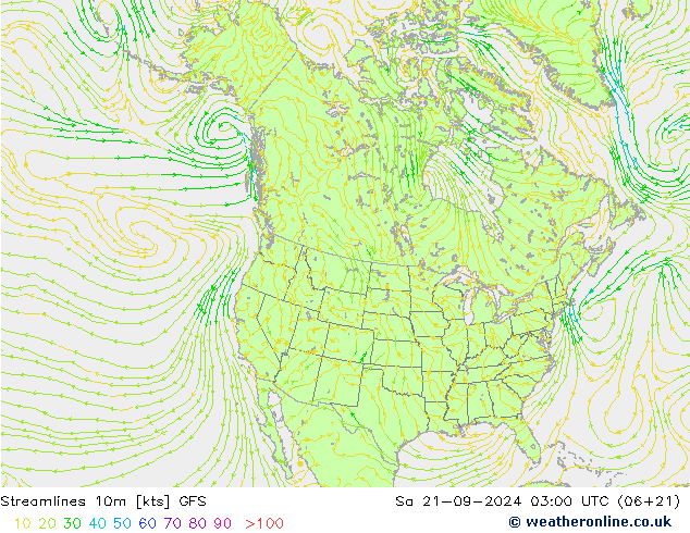 Stromlinien 10m GFS Sa 21.09.2024 03 UTC