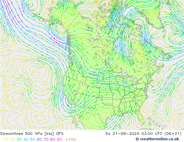 Stroomlijn 500 hPa GFS za 21.09.2024 03 UTC