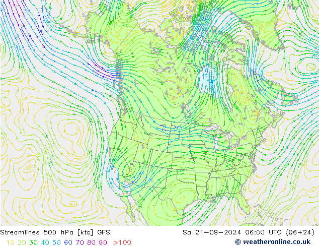 Rüzgar 500 hPa GFS Cts 21.09.2024 06 UTC