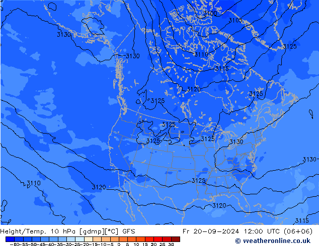 Height/Temp. 10 hPa GFS Fr 20.09.2024 12 UTC