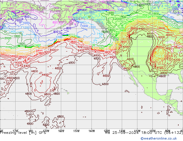 Freezing level GFS We 25.09.2024 18 UTC