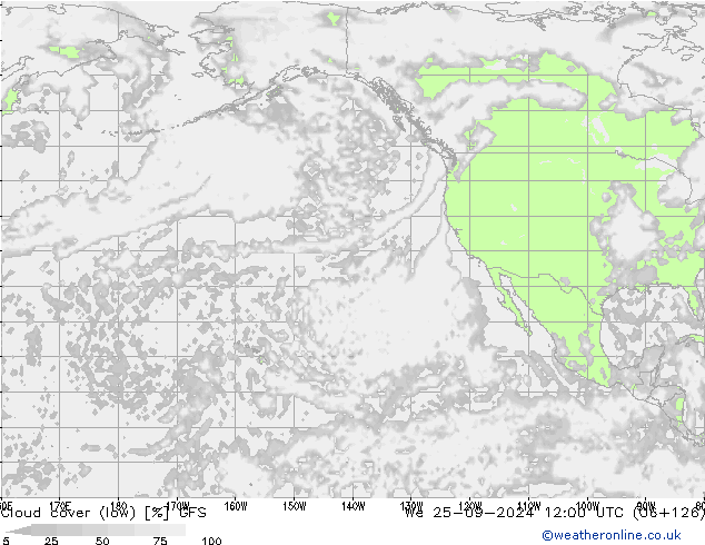 Nubes bajas GFS mié 25.09.2024 12 UTC