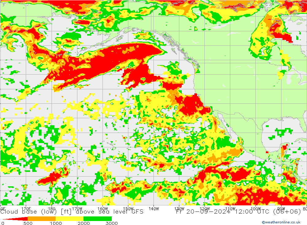 Cloud base (low) GFS пт 20.09.2024 12 UTC