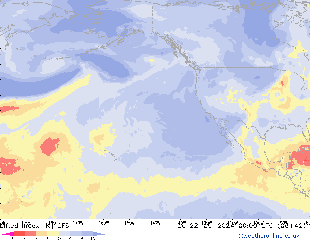 Lifted Index GFS zo 22.09.2024 00 UTC