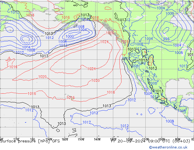 Surface pressure GFS Fr 20.09.2024 09 UTC