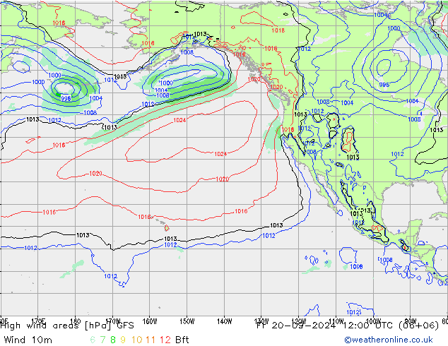 Izotacha GFS pt. 20.09.2024 12 UTC