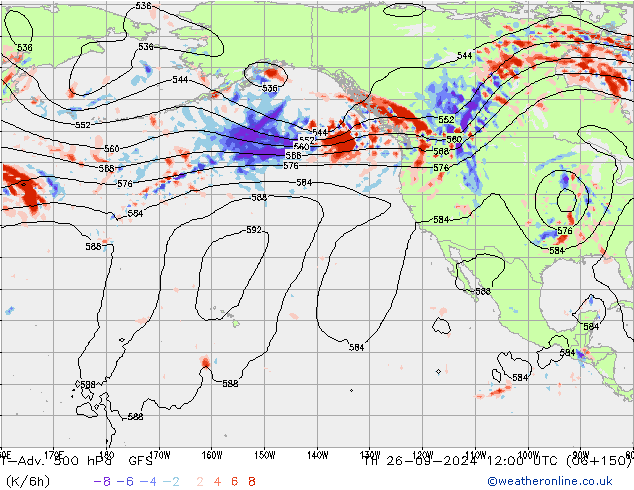 T-Adv. 500 гПа GFS чт 26.09.2024 12 UTC