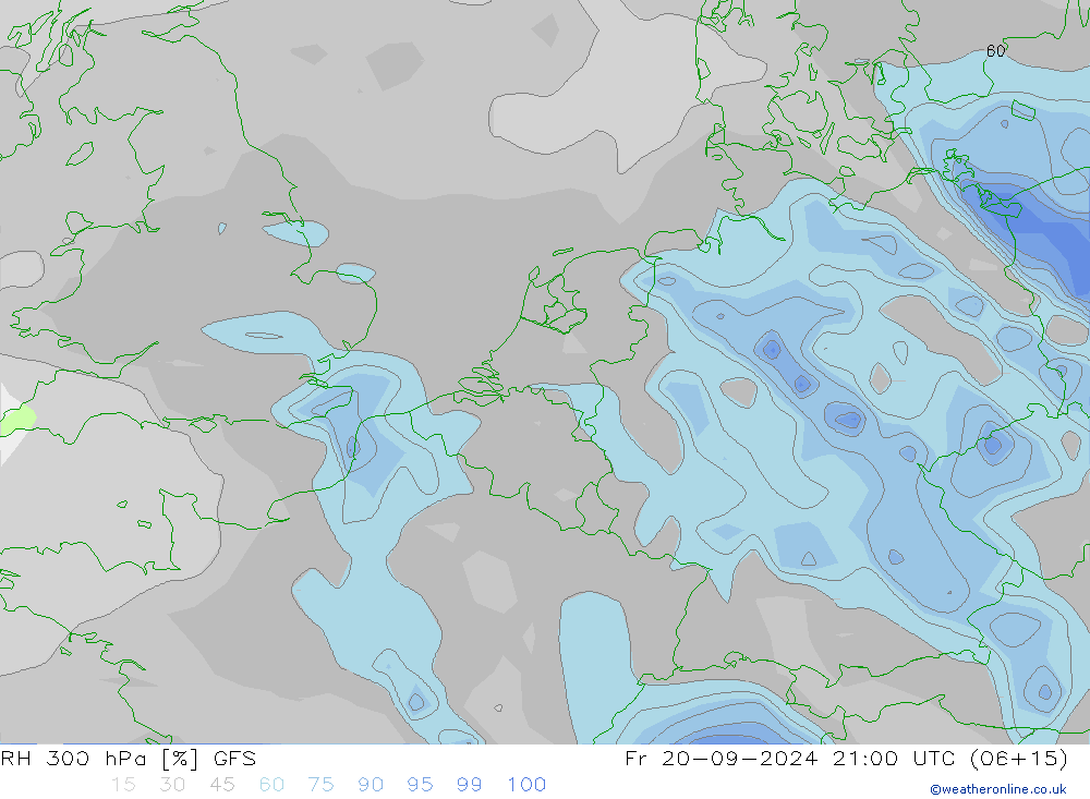 RH 300 hPa GFS Fr 20.09.2024 21 UTC